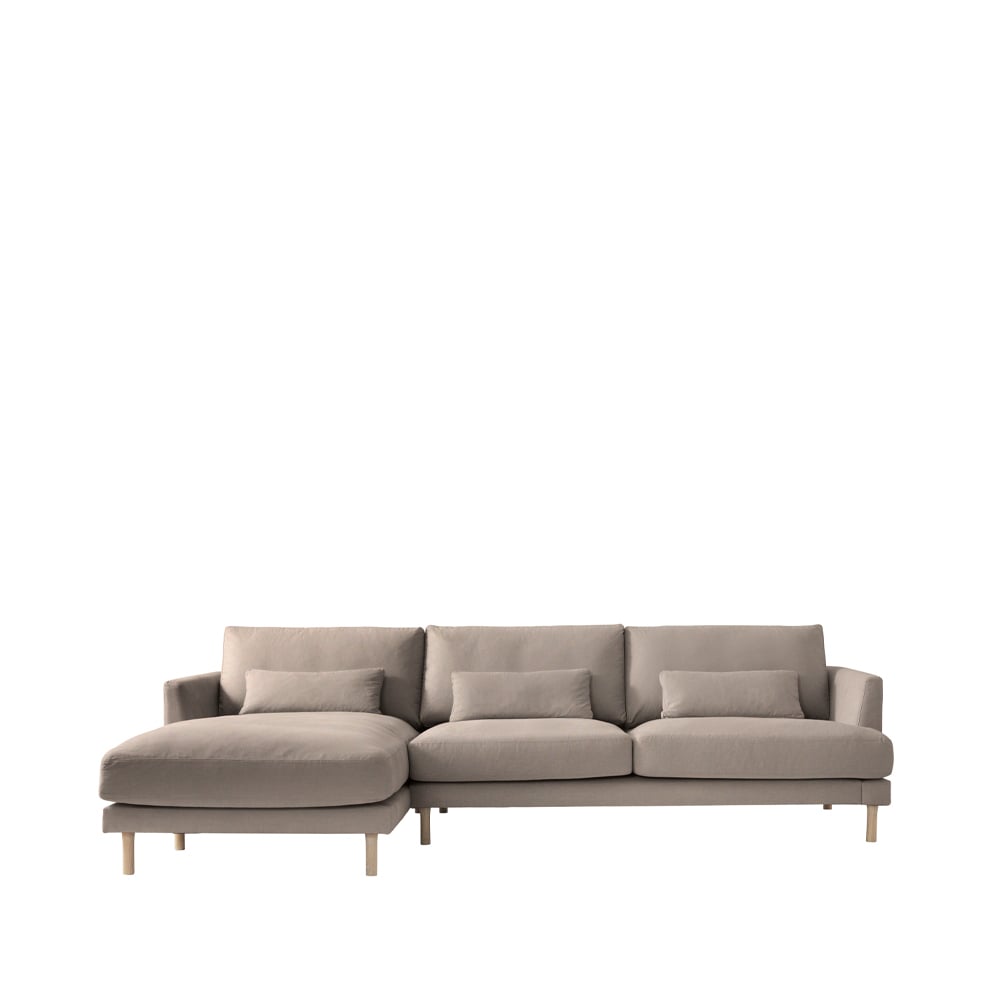 1898 Bredhult C2 modul sofa Fabric stone. White oiled oak legs