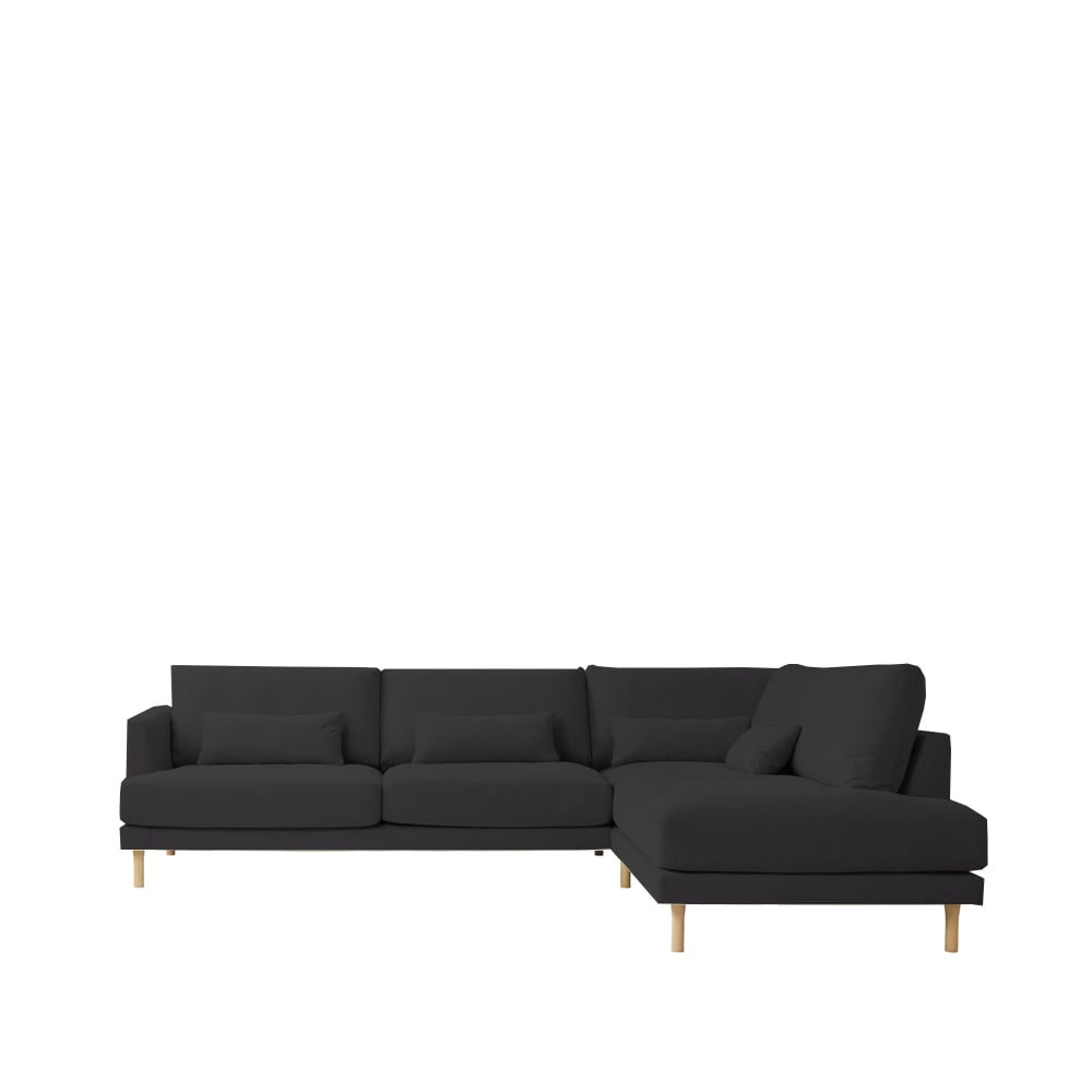 1898 Bredhult modul sofa A1 Fabric alaska 0191 anthracite. White oiled oak legs