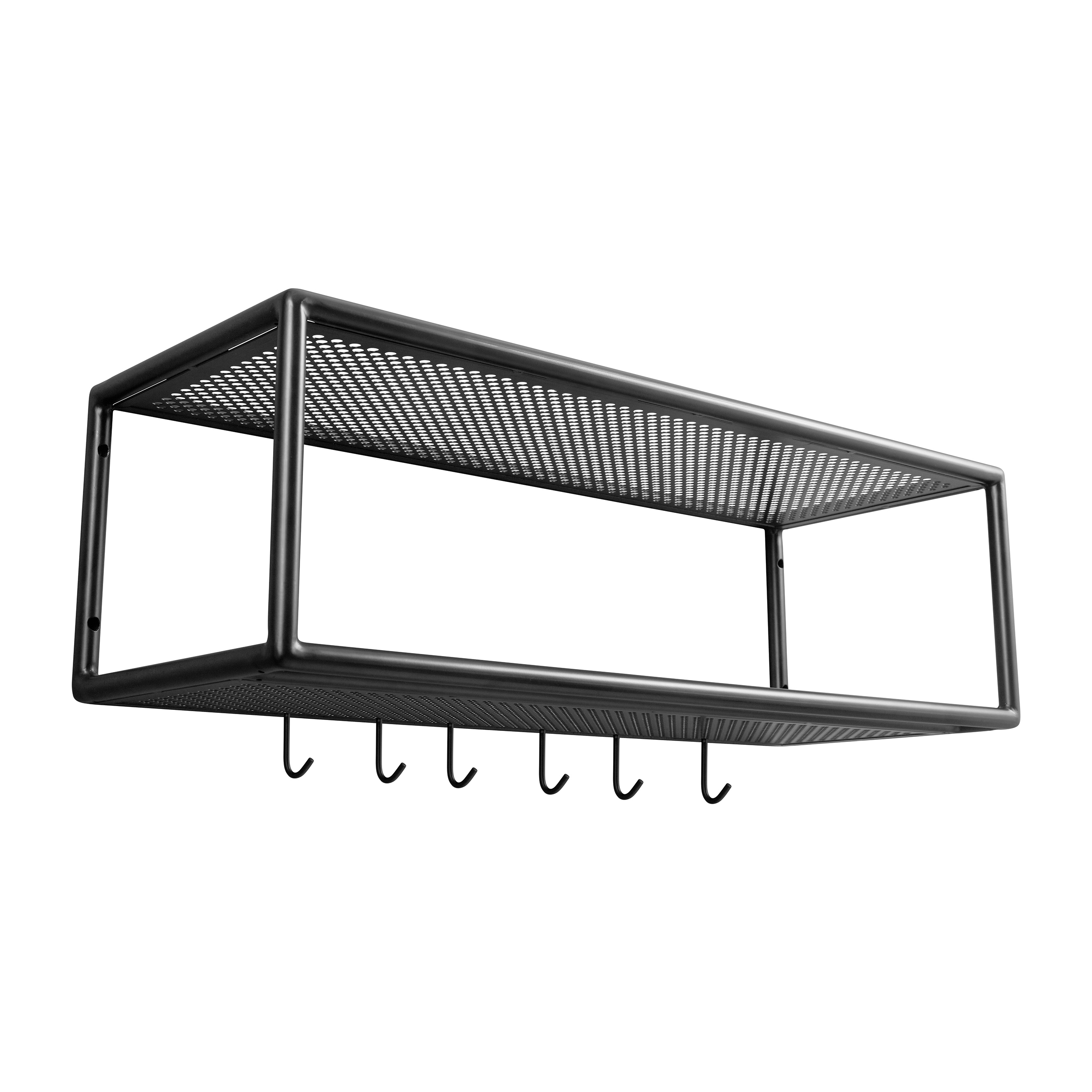 Black Wire Shelf With Hooks