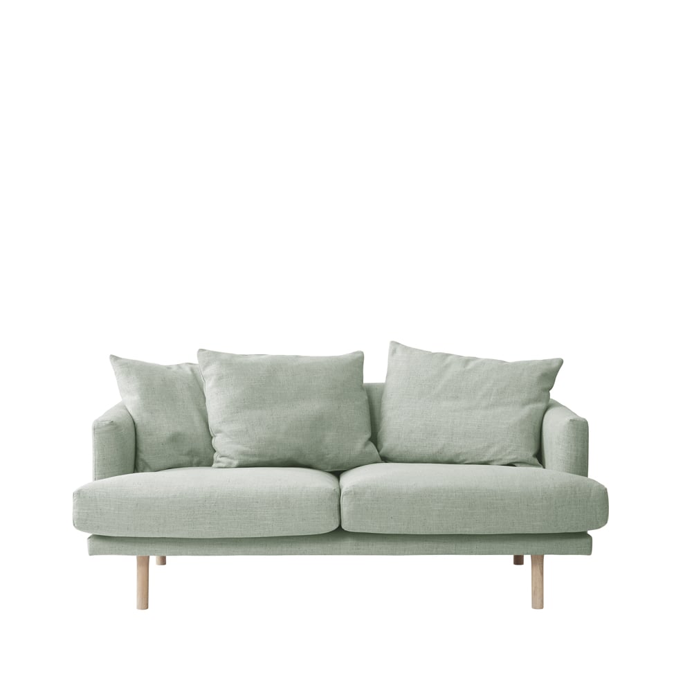 1898 Sjövik sofa 2.5-seat Bern 0345 green. White oiled oak legs