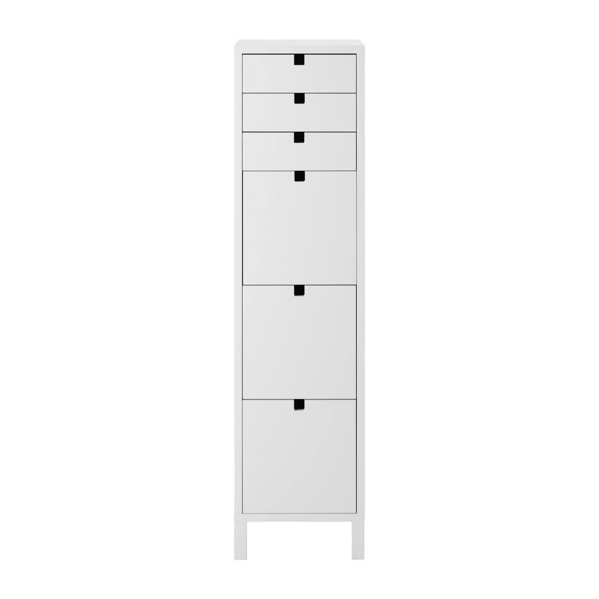 1898 Square dresser narrow 6 drawers White