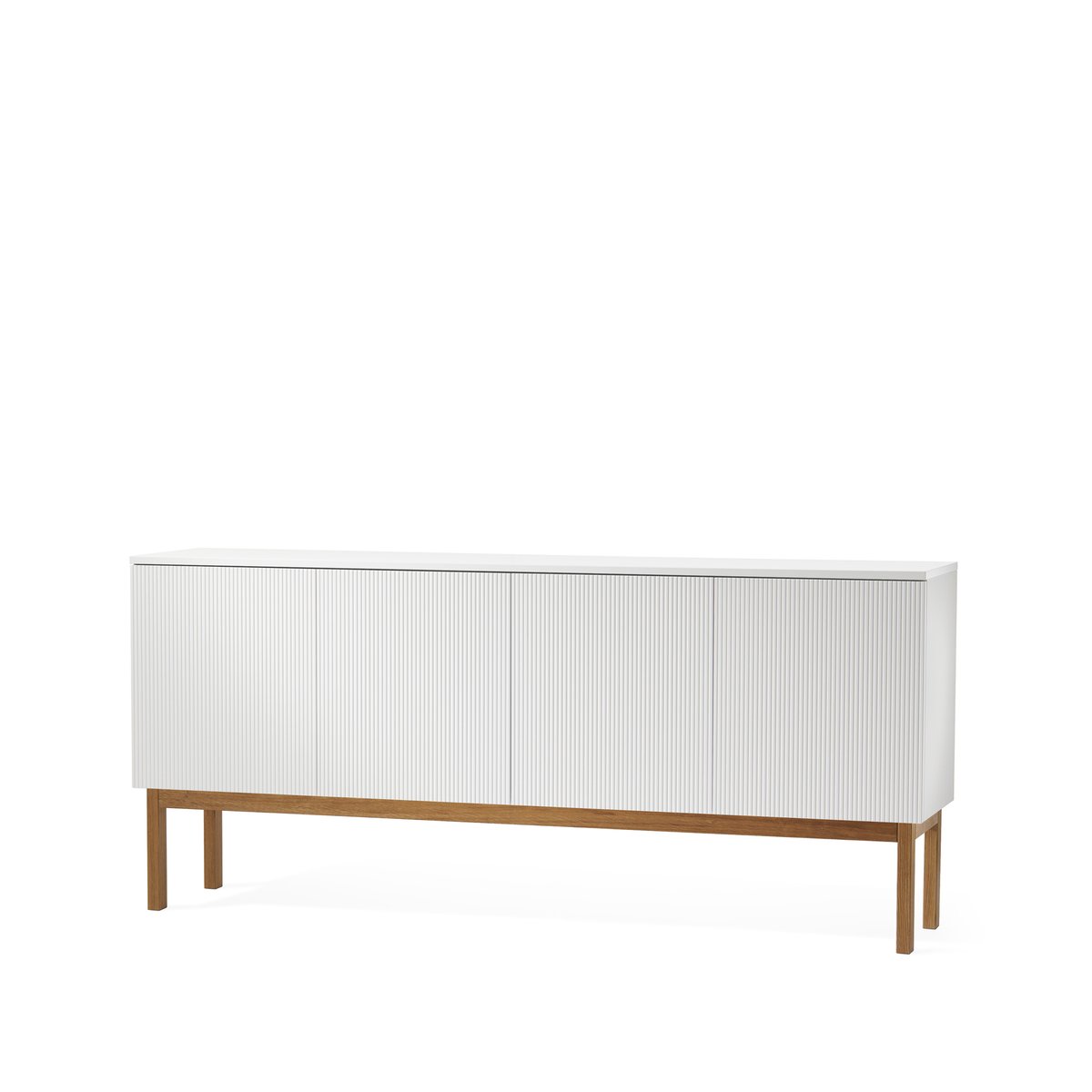 A2 Beam side table White lacquer, stand in oiled oak