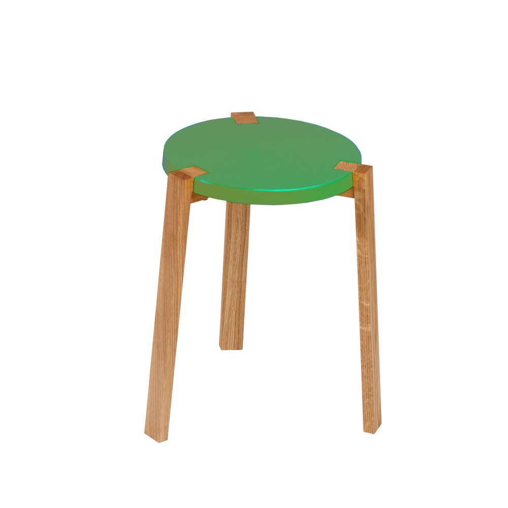 A2 Happy Pall Green, oak legs