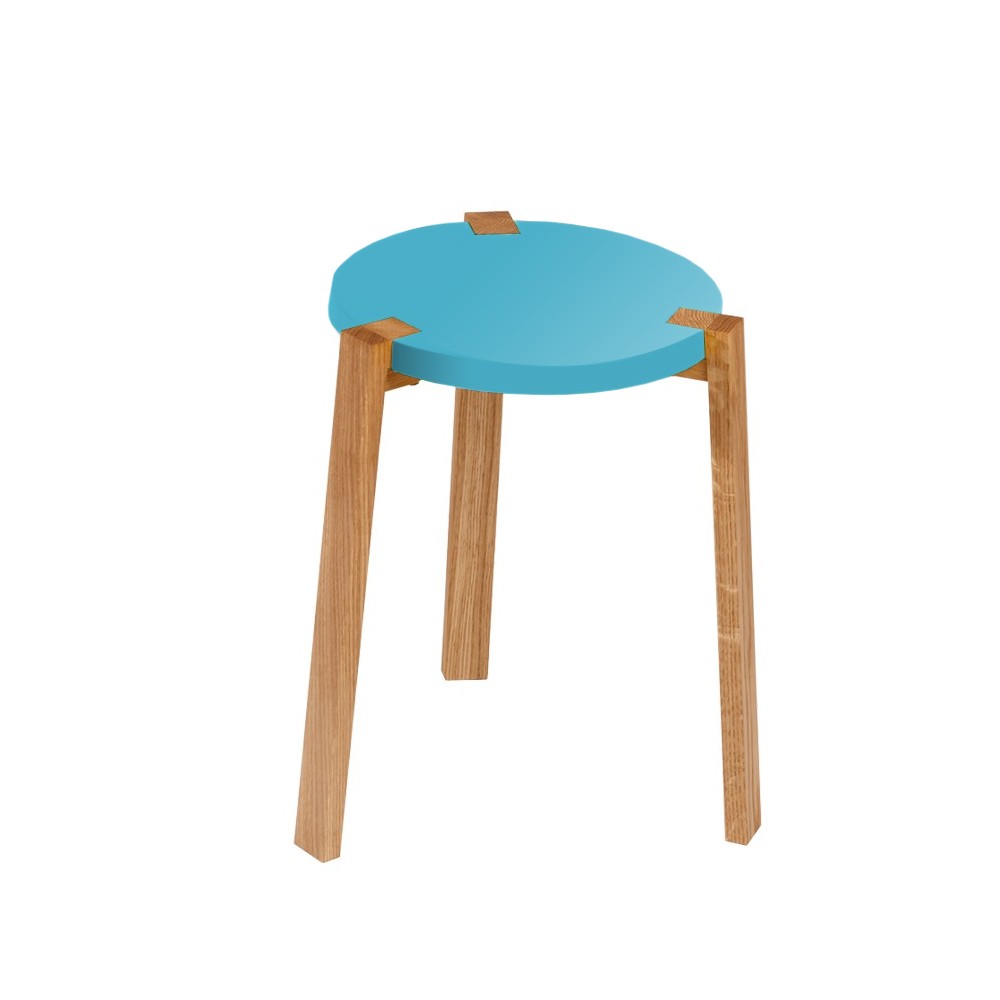 A2 Happy Pall Turquoise, oak legs