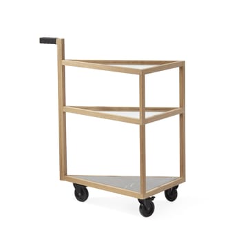 Move serving trolley - White oiled oak, big, marble marquina, glass - A2