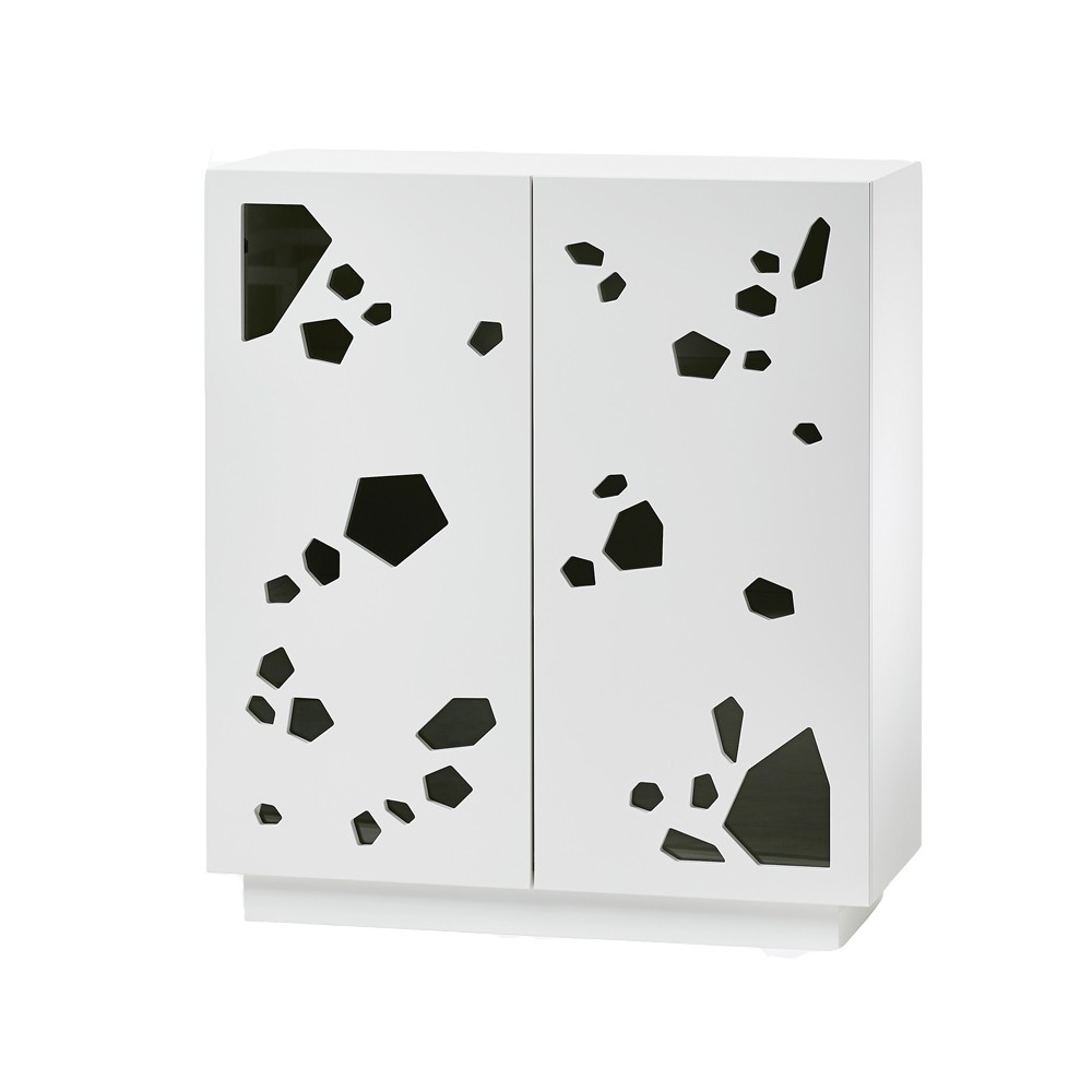 A2 Sneak peek cabinet White. white lacquered leg stand