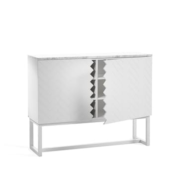 Story Side table - White, white marble top, white stand - A2