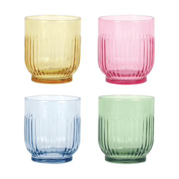 Aida drinking glasses 33 cl 4 pieces - Amber, red, light blue, green - Aida