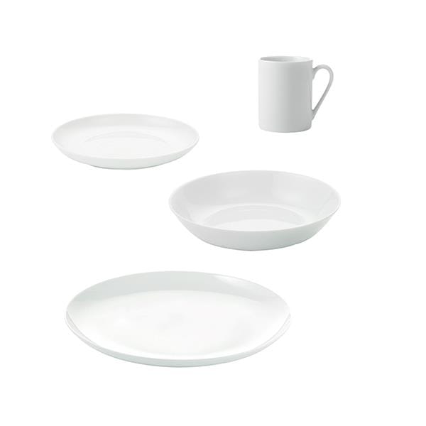 Atelier plate set 16 pieces, Superwhite Aida