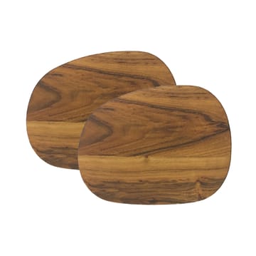 Raw butter dish 14x19 cm 2-pack teak - brown - Aida