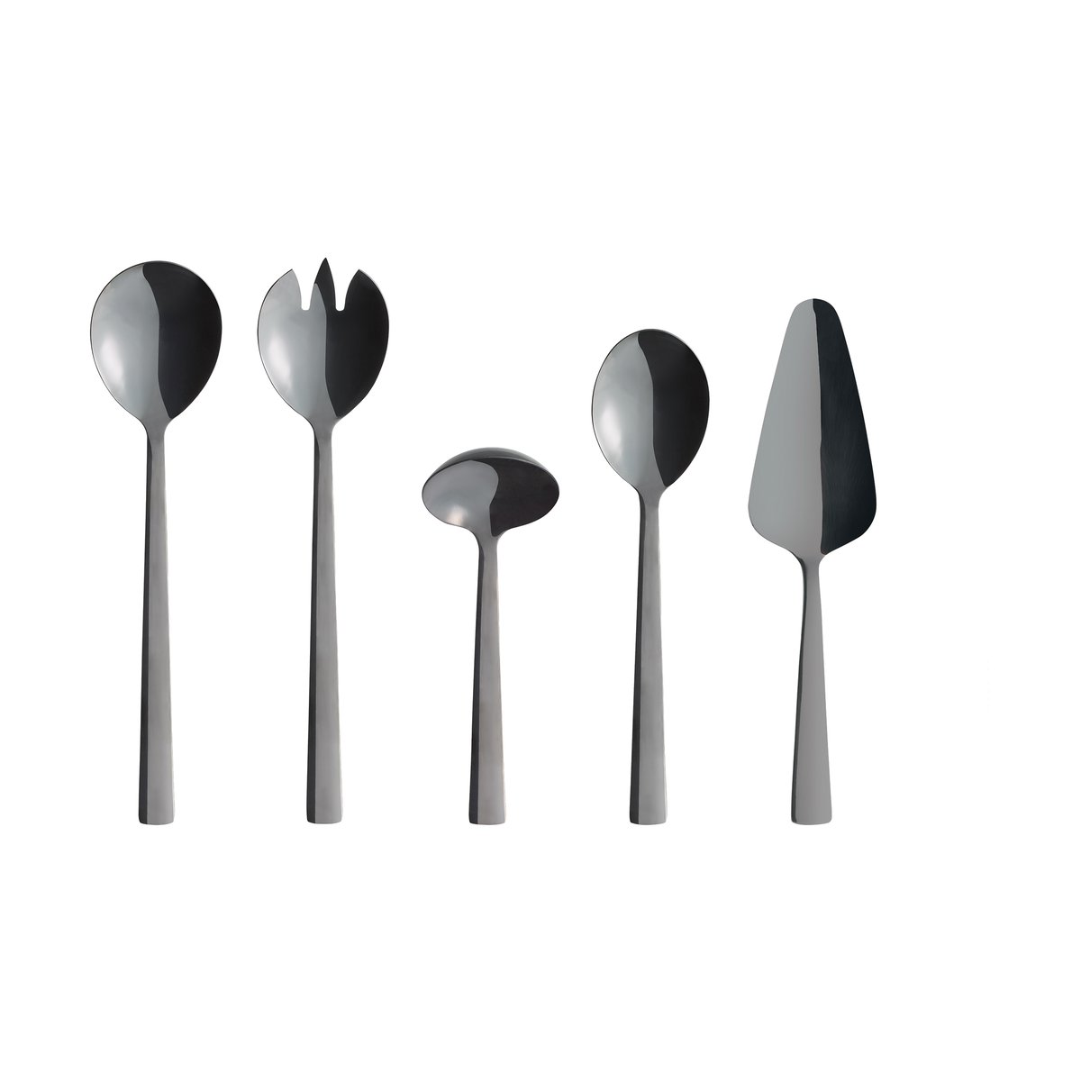 Aida Raw servering cutlery 5 pieces Black | Scandinavian Design | Serving utensils | Black