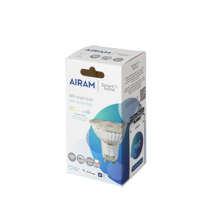 Airam Smart Home LED light source, Clear, par16, 36°, glass body gu10, 5w Airam