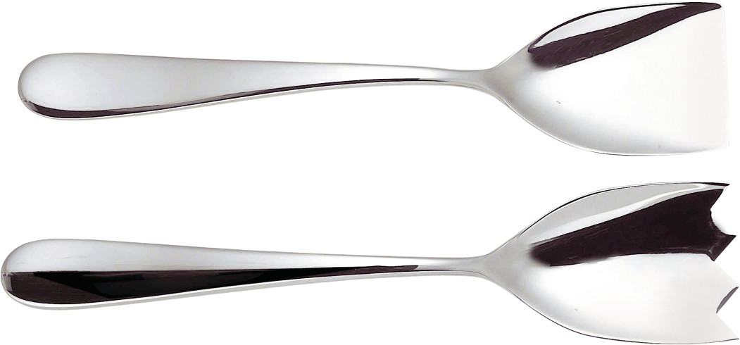 Alessi Nuovo Milano salad utensils Chrome | Scandinavian Design | Salad servers | Silver-coloured