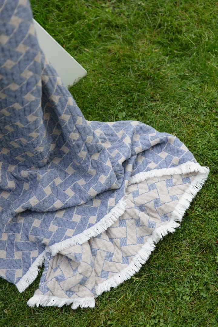 Basket blanket 170x120 cm, Blue-beige Almedahls