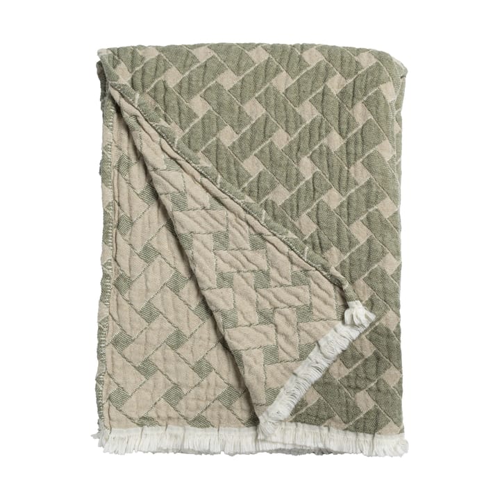 Basket blanket 170x120 cm - Green-beige - Almedahls