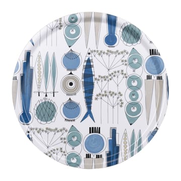 Picknick tray Ø38 cm - Blue-beige - Almedahls