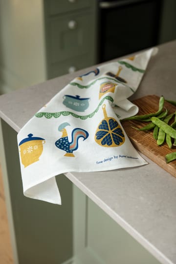 Time kitchen towel 47x70 cm - Blue-yellow - Almedahls