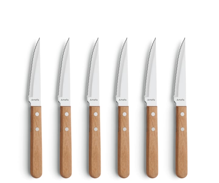 Pizza grill knife 6-pack - Oak - Amefa