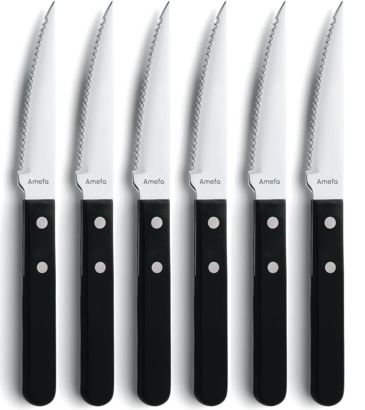 Pizza Noir Barbecue knife 6-pack - Black - Amefa