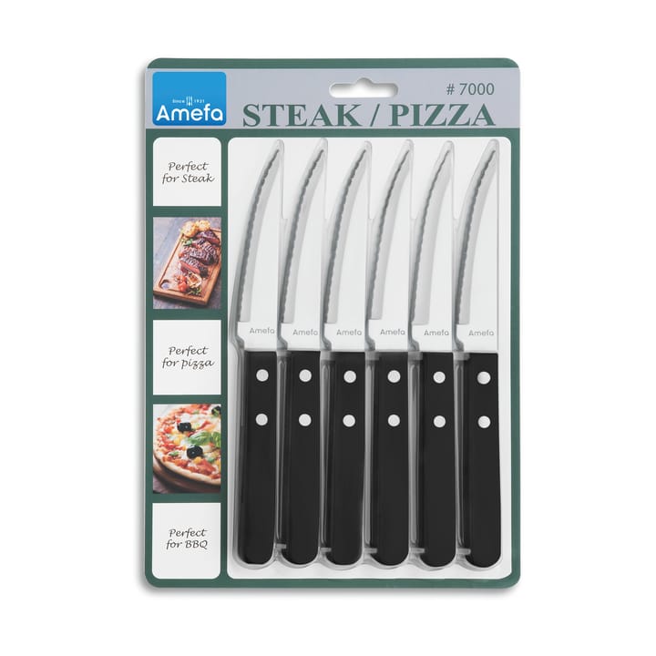 Pizza Noir barbecue knife 6-pack - Black - Amefa