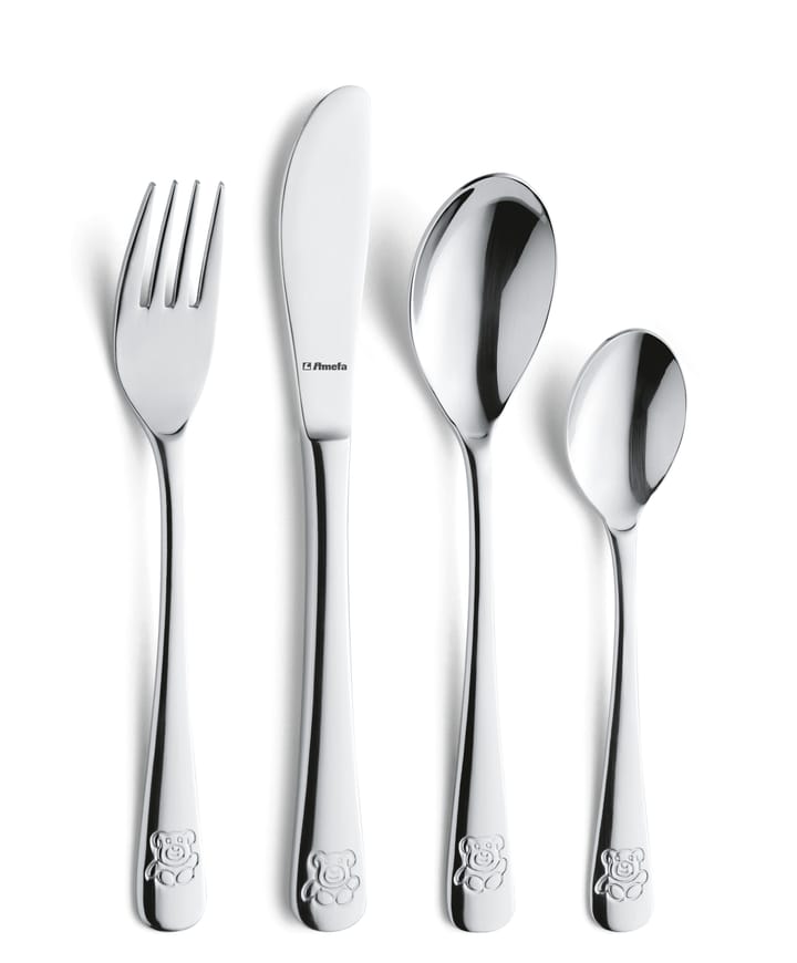 Teddy children's cutlery 4 pieces - Stainless steel - Amefa