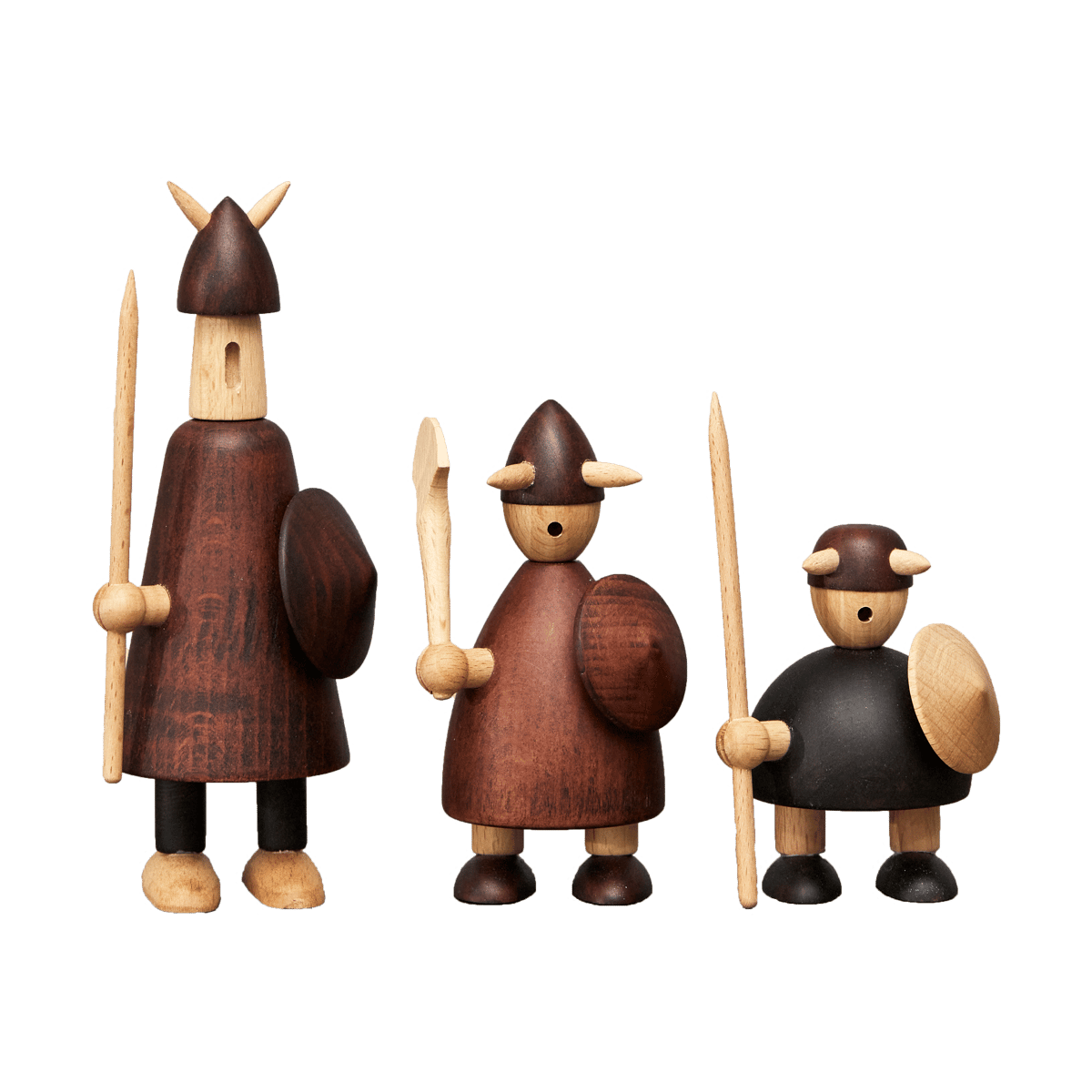 Andersen Furniture The vikings of Denmark wooden figure 3 pieces Stained beech