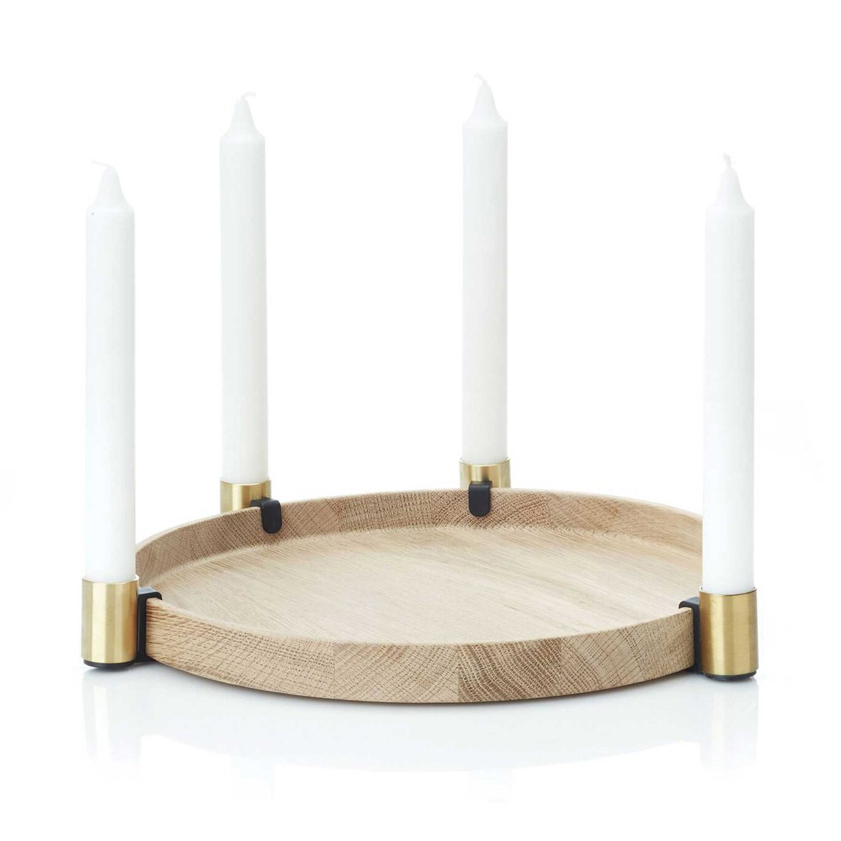 Applicata Luna maxi candle sticks oak-brass