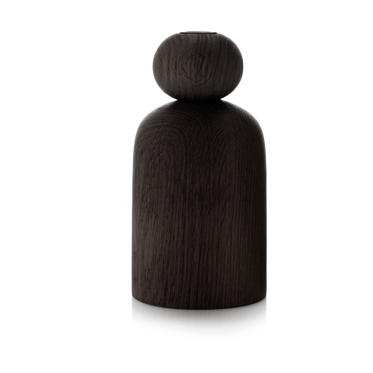 Applicata Shape ball vase Black stained oak