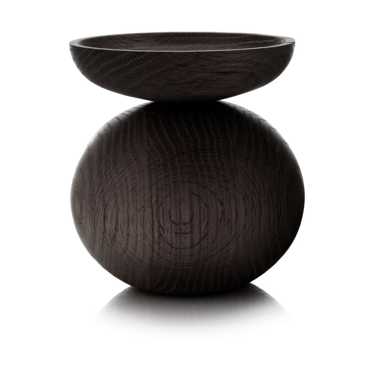 Applicata Shape bowl vase Black stained oak