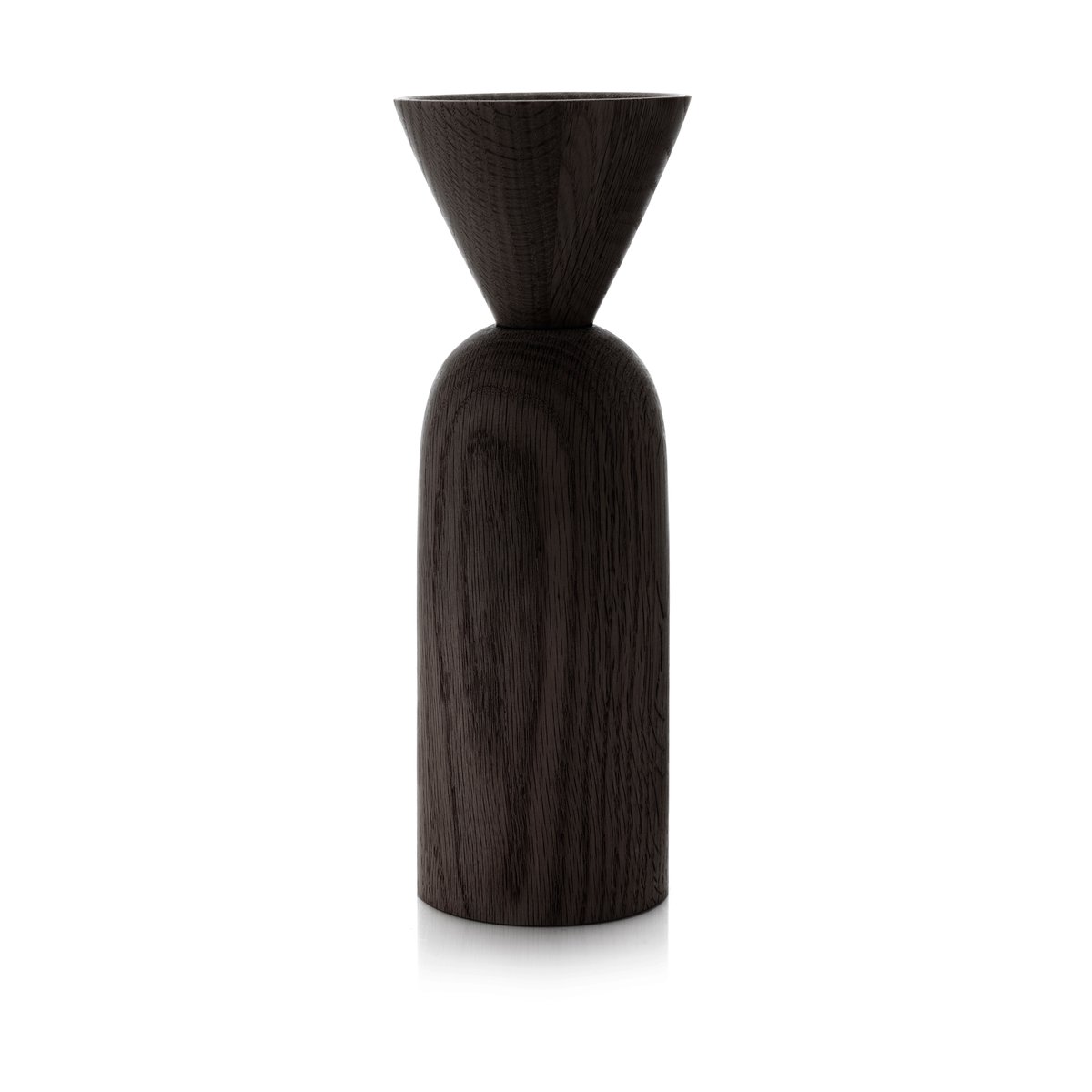 Applicata Shape cone vase Black stained oak