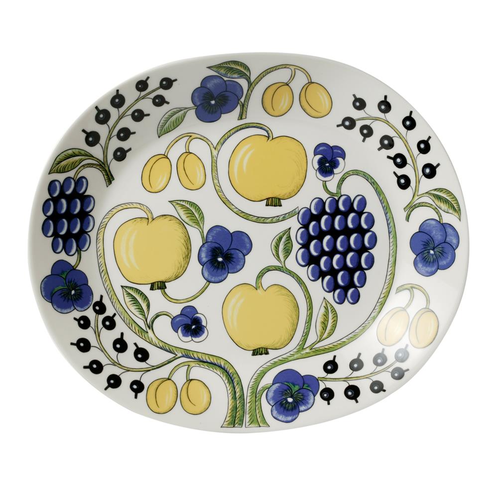 Arabia Paratiisi oval plate 36 cm blue