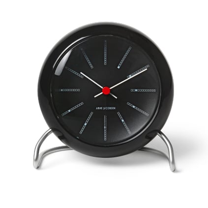 Arne Jacobsen Clocks AJ Bankers table clock Black