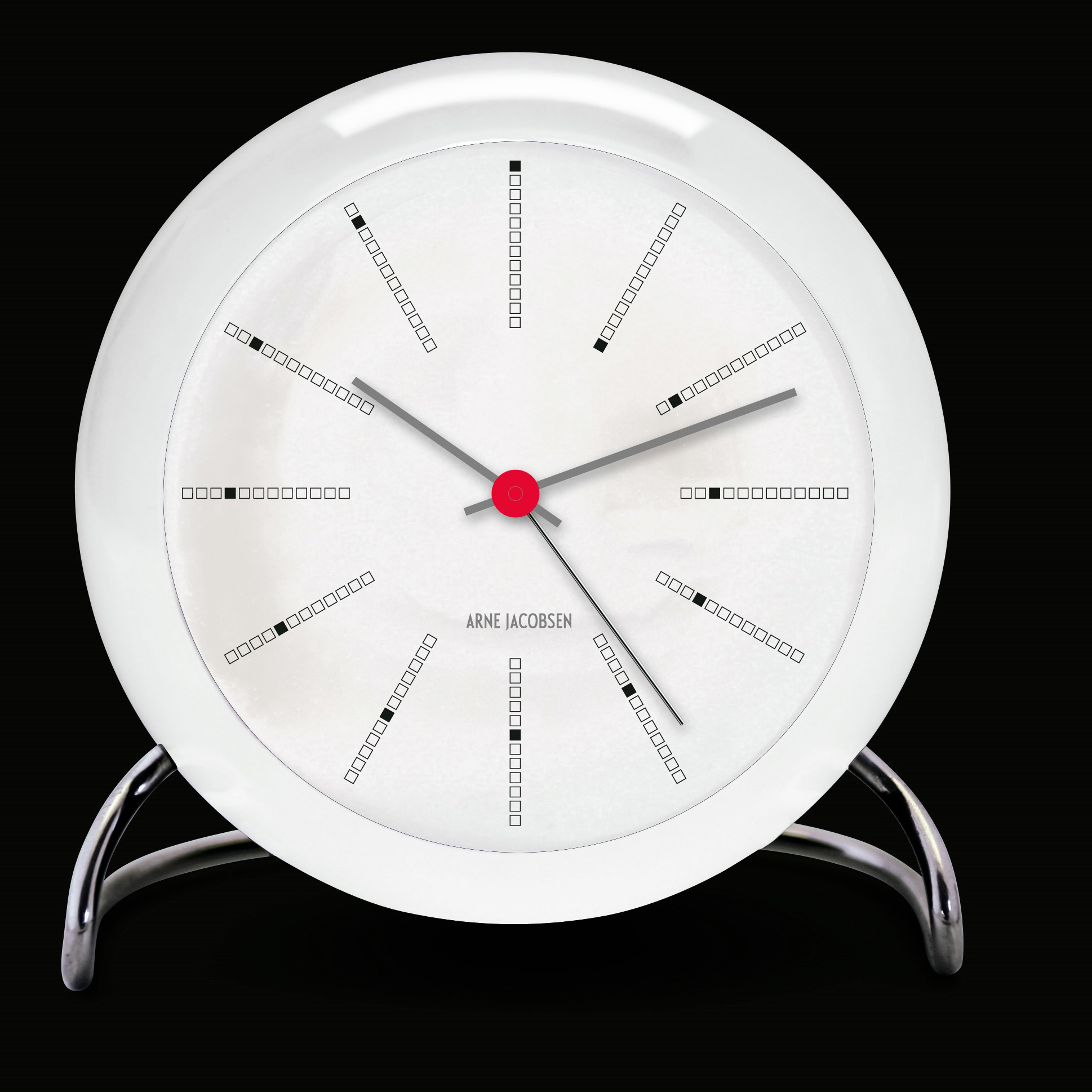 AJ Bankers table clock, white