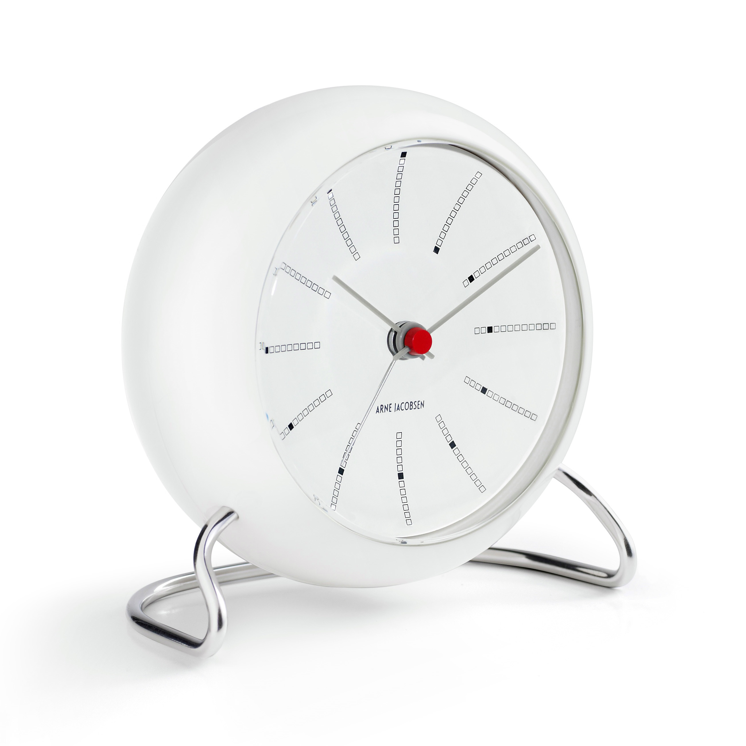 AJ Bankers table clock, white