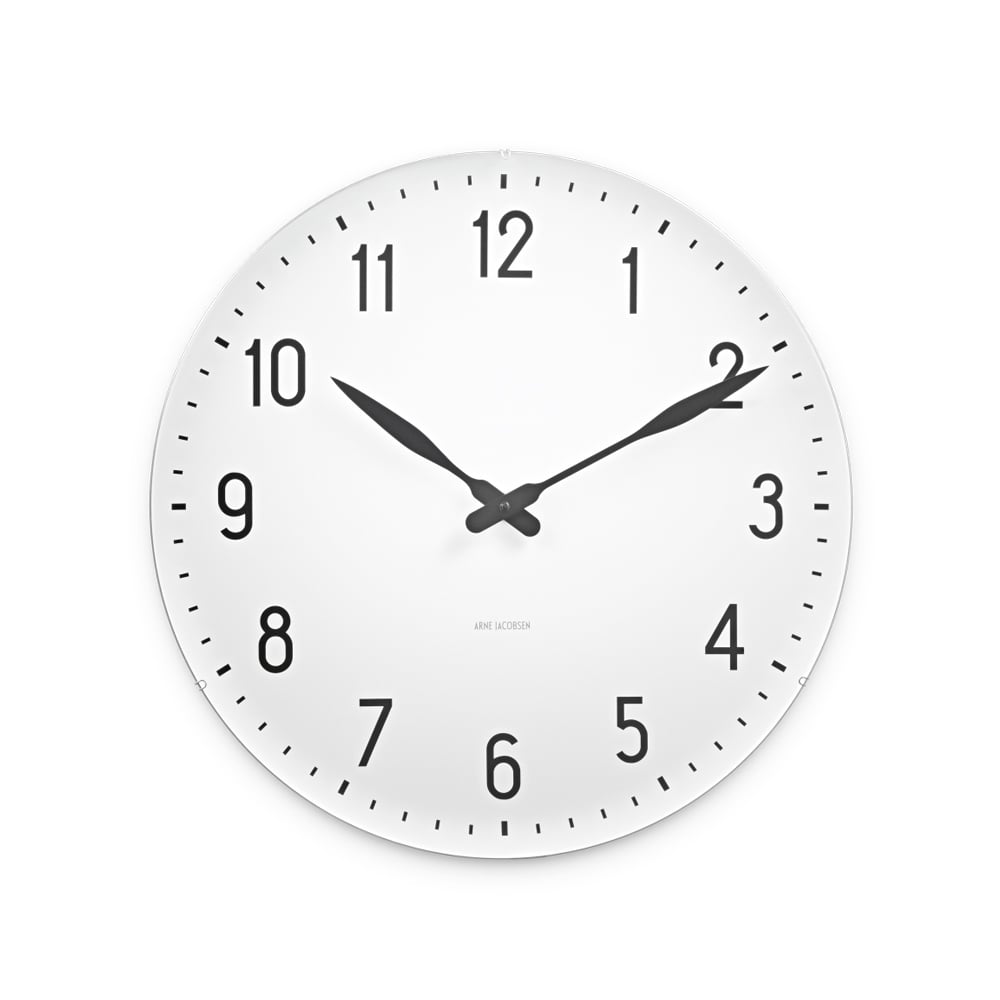 Arne Jacobsen Clocks AJ Station Wall clock White, ø48 cm