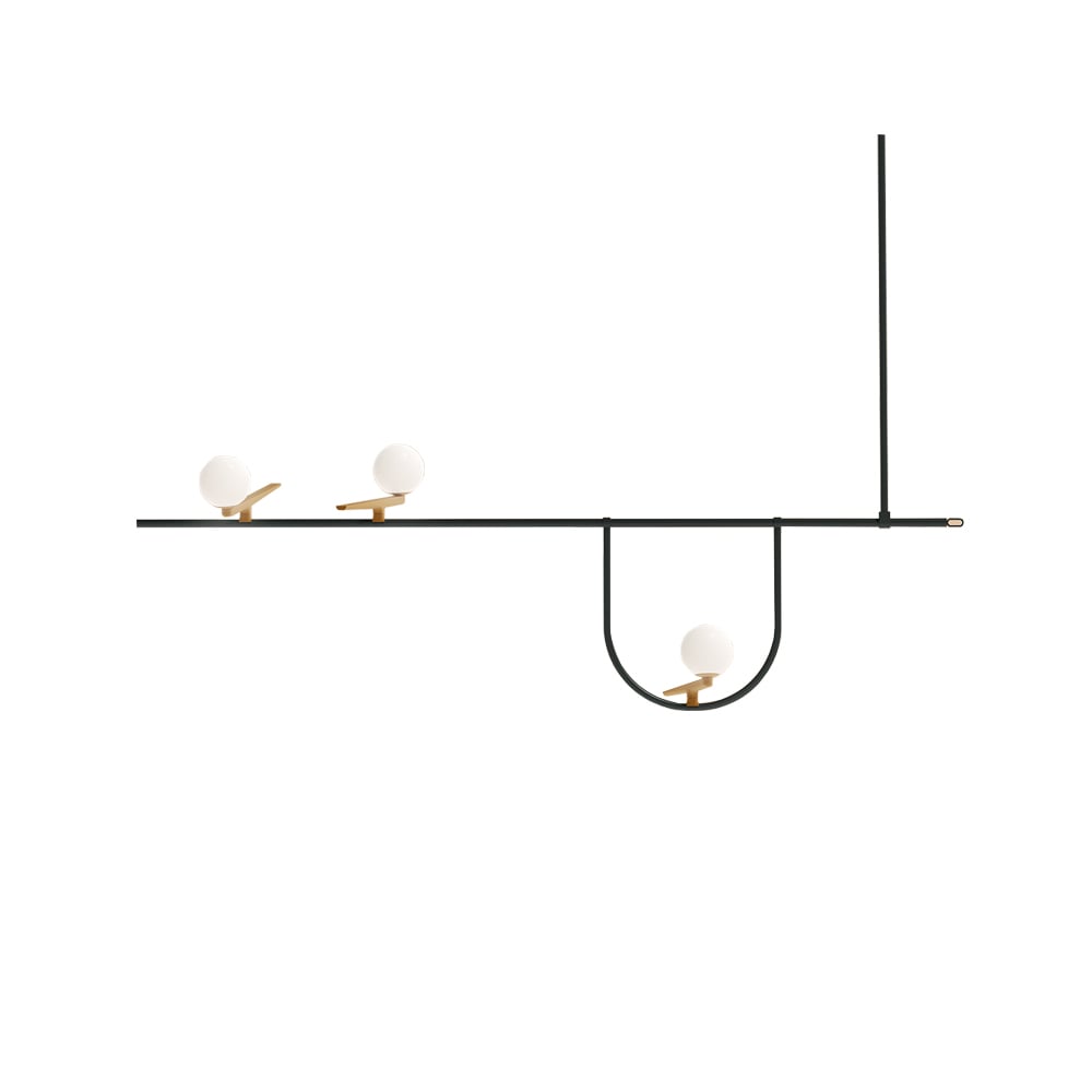 Artemide Yanzi S1 ceiling lamp Black brass