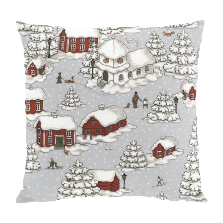 Timmerbyn pillowcase 47x47 cm - grey-red - Arvidssons Textil