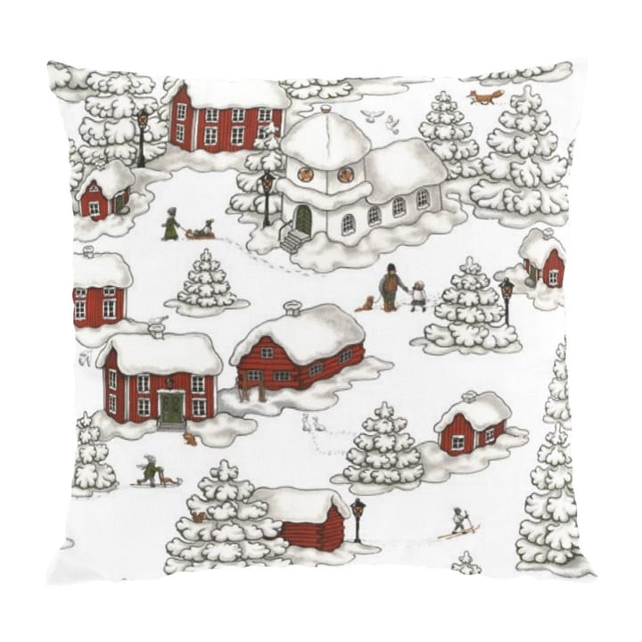 Timmerbyn pillowcase 47x47 cm - Off white-grey-red - Arvidssons Textil