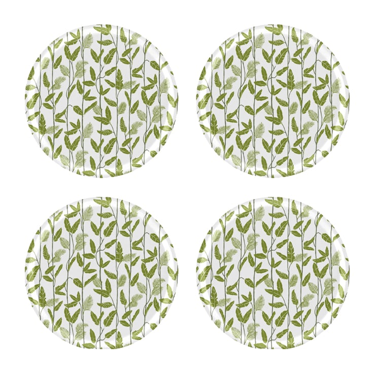 Åry Home Mougli Green coaster Ø11 cm 4-pack Green-white