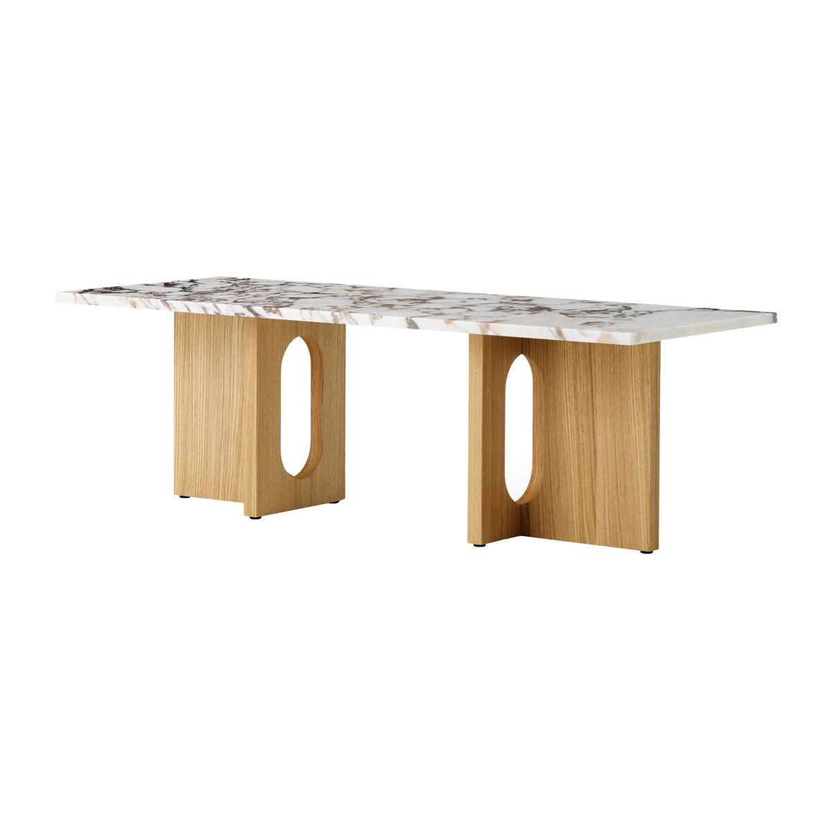 Audo Copenhagen Androgyne lounge table Natural oak-Calacatta viola