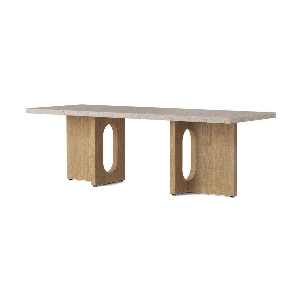 Audo Copenhagen Androgyne lounge table Sand/kunis breccia, oak legs