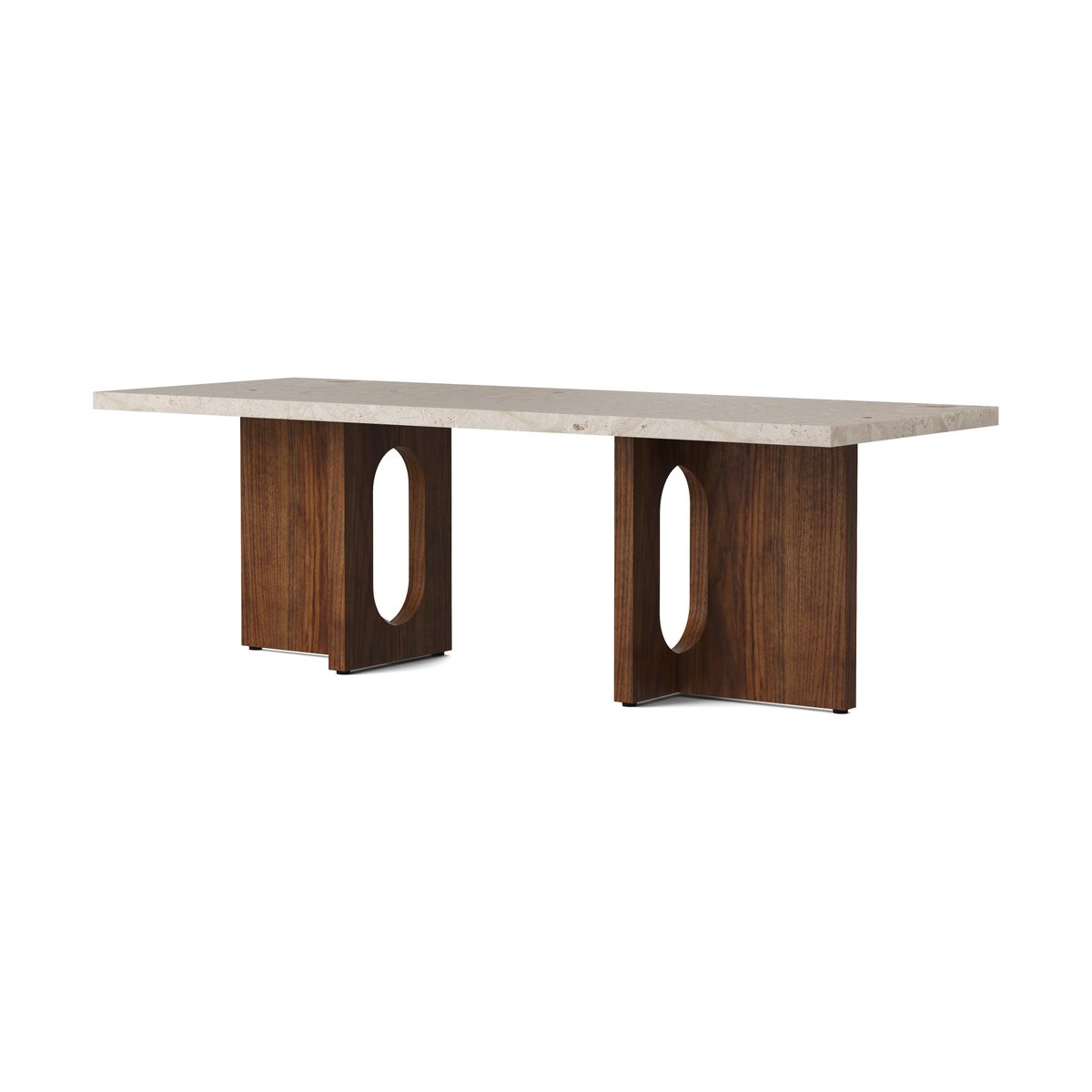 Audo Copenhagen Androgyne lounge table Sand/kunis breccia, walnut legs