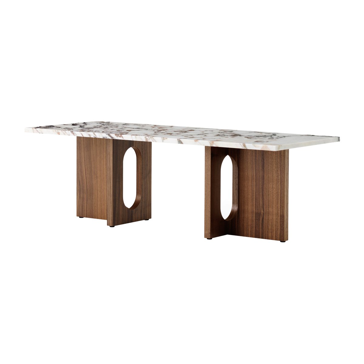 Audo Copenhagen Androgyne lounge table Walnut-Calacatta viola