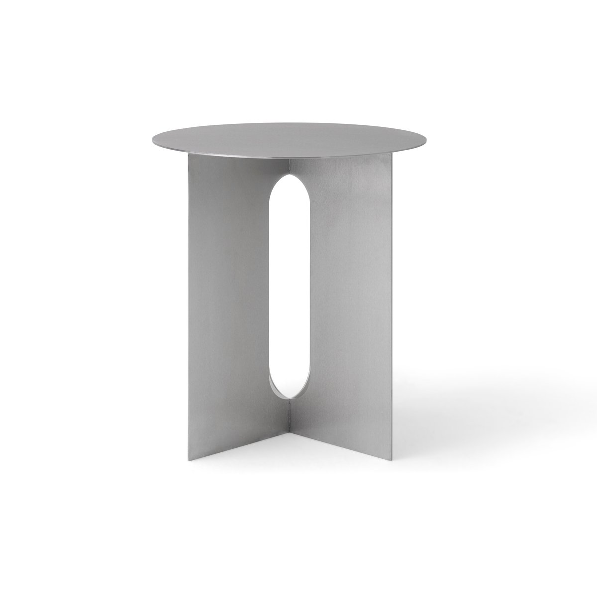 Audo Copenhagen Androgyne side table Ø40cm Brushed steel