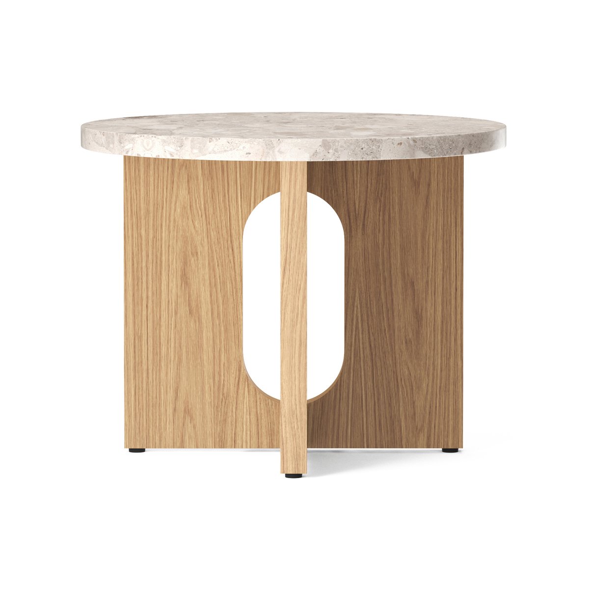 Audo Copenhagen Androgyne side table Ø50 cm oak base Kunis Breccia table top