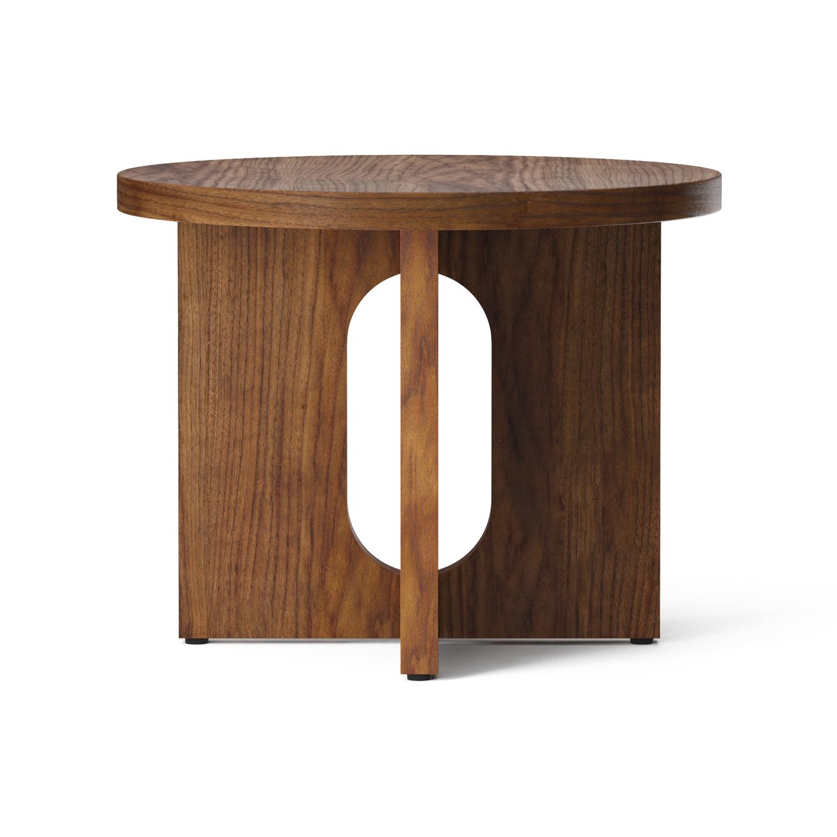 Audo Copenhagen Androgyne side table Ø50 cm walnut base Walnut-table top