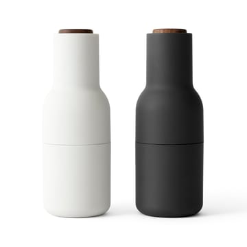 Bottle Grinder spice mill 2-pack - ash-carbon (wallnut lid)  - Audo Copenhagen