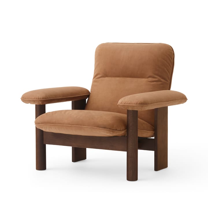 Brasilia armchair - Dark oak-Dunes camel leather 21004 - Audo Copenhagen