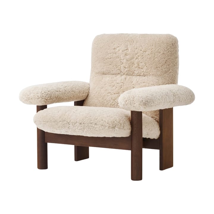 Brasilia armchair, Dark oak-Nature sheepskin curly Audo Copenhagen