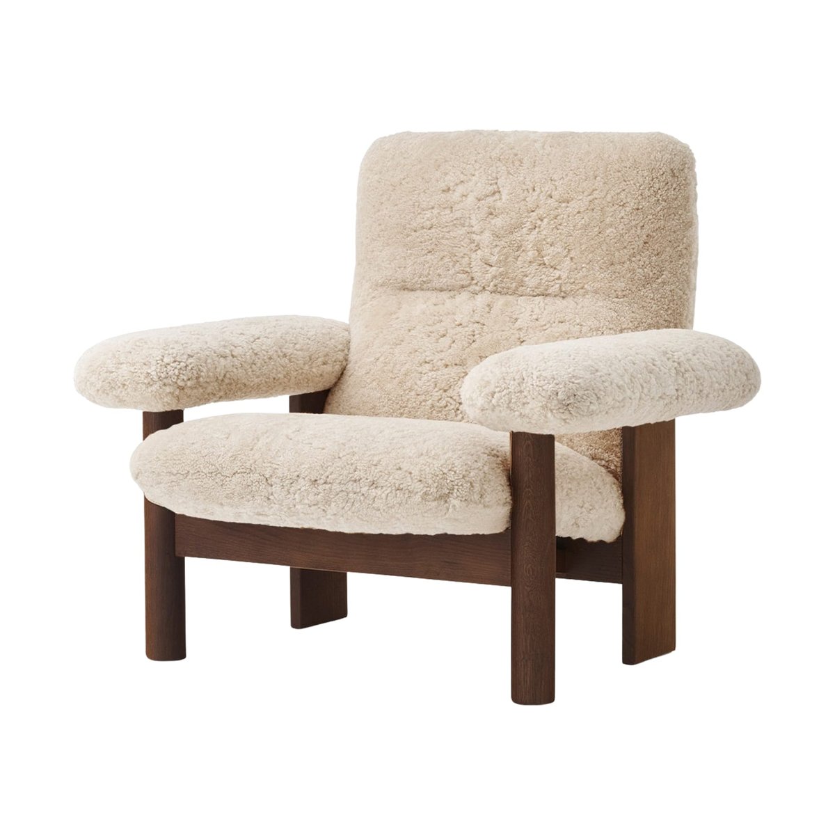 Audo Copenhagen Brasilia armchair Dark oak-Nature sheepskin curly